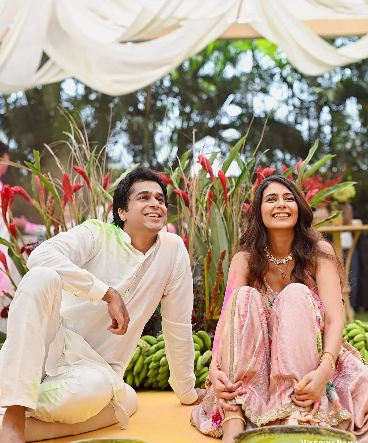 Niyati and Konark celebrating together at their wedding